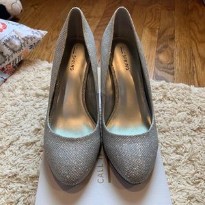 Silver dress heel worn once